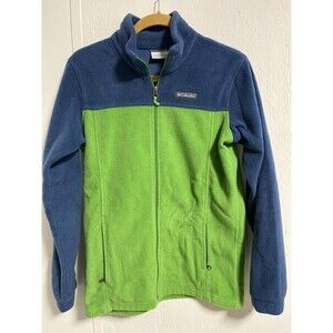 Youth Columbia Full Zip Blue & Green Fleece Jacket